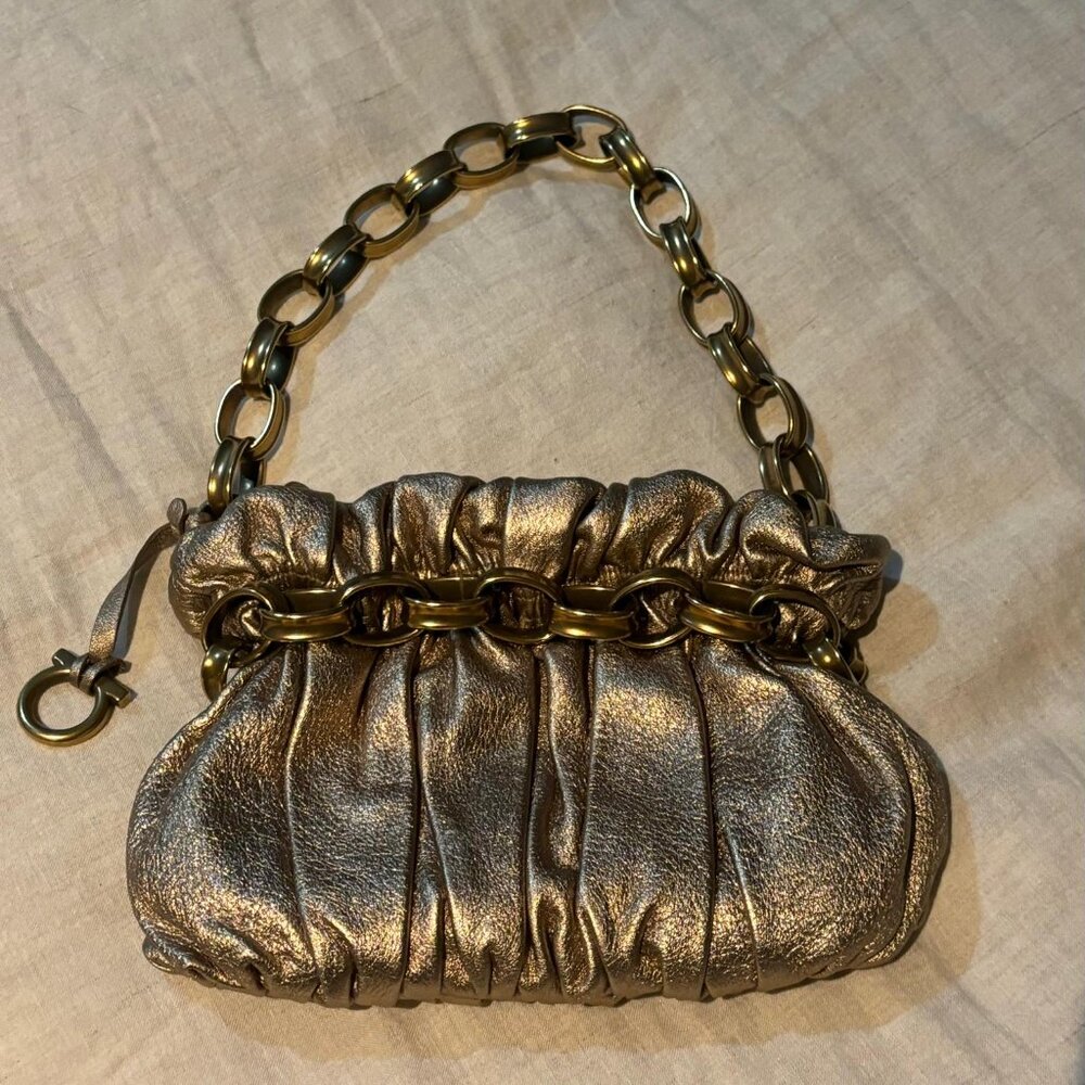 Salvatore Ferragamo Handbag Gold Used